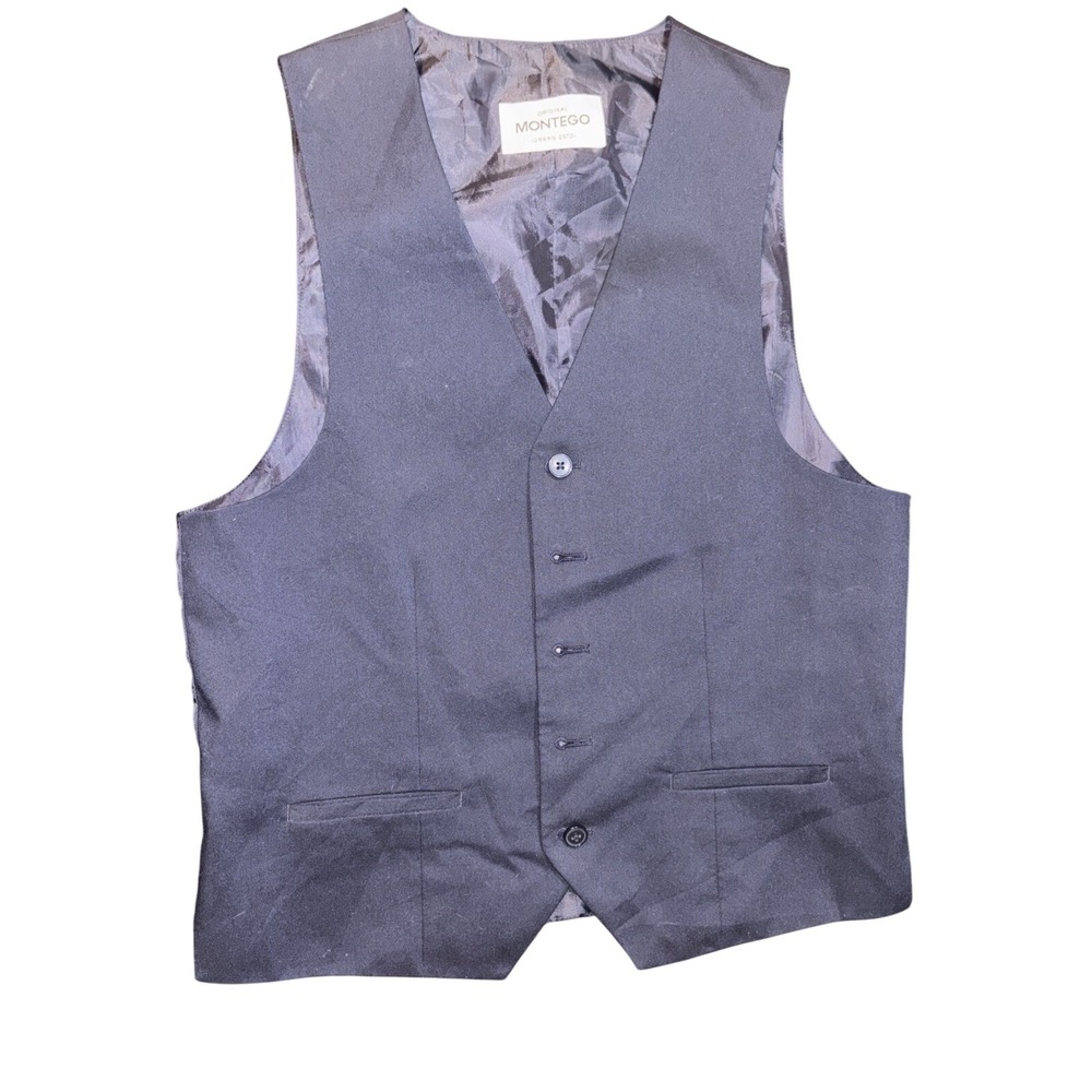 Montego Urban Estd Mens Navy Blue Tailored Suit Vest Waistcoat‎ Size 36R 46